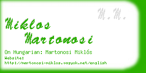 miklos martonosi business card